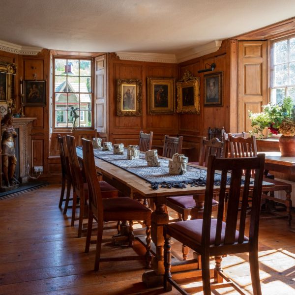 The panelled dining-room